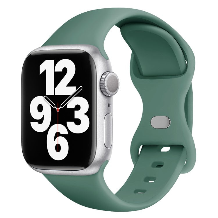 KALEBOL For Apple Watch 10 46mm / Ultra 2 / Ultra 49mm / 9 8 7 45mm / SE (2023) SE (2022) SE 6 5 4 44mm / 3 2 1 42mm Silicone Watch Band, Size: L - Green