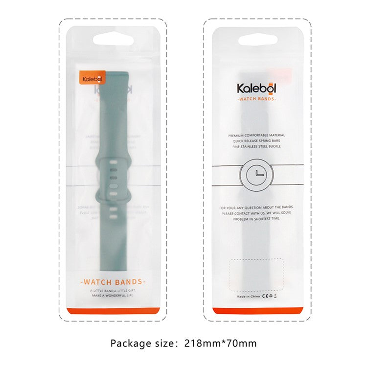 KALEBOL For Apple Watch 10 46mm / Ultra 2 / Ultra 49mm / 9 8 7 45mm / SE (2023) SE (2022) SE 6 5 4 44mm / 3 2 1 42mm Silicone Watch Band, Size: L - Green