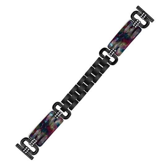 For Garmin Forerunner 645  /  645 Music Resin Watch Band with Rhinestone - Black