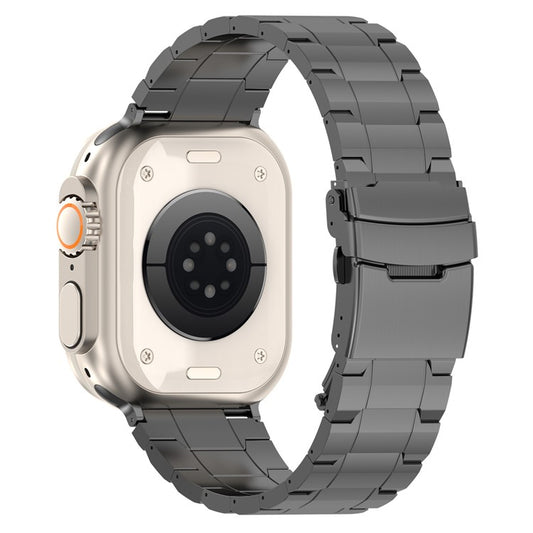 For Apple Watch 10 46mm / Ultra 2 / Ultra 49mm / 9 8 7 45mm / SE (2023) SE (2022) SE 6 5 4 44mm / 3 2 1 42mm Titanium Steel Watch Band - Grey