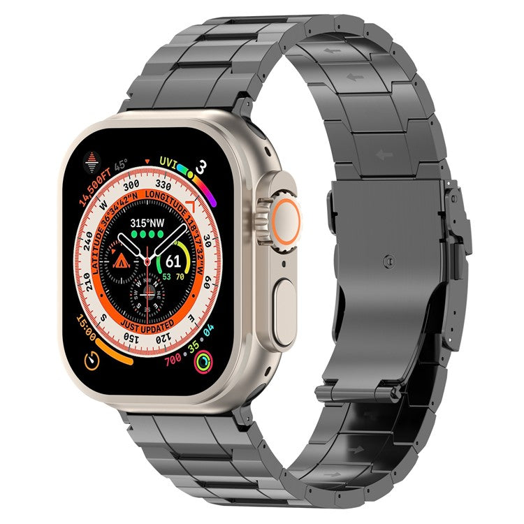 For Apple Watch 10 46mm / Ultra 2 / Ultra 49mm / 9 8 7 45mm / SE (2023) SE (2022) SE 6 5 4 44mm / 3 2 1 42mm Titanium Steel Watch Band - Grey
