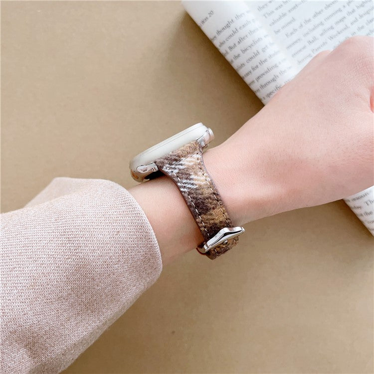 For Apple Watch 10 46mm / Ultra 2 / Ultra 49mm / 9 8 7 45mm / SE (2023) SE (2022) SE 6 5 4 44mm / 3 2 1 42mm Woolen Watchband - Blue / White