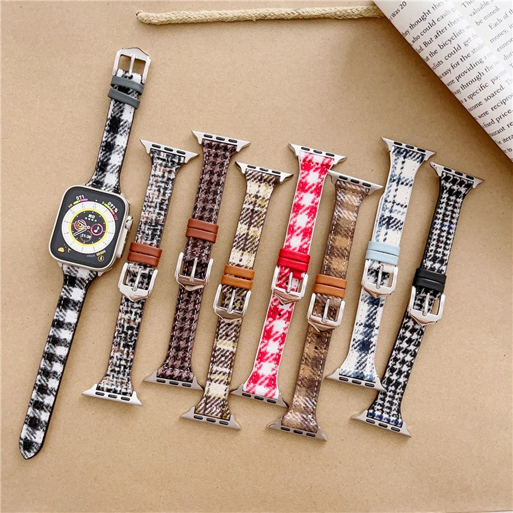 For Apple Watch 10 46mm / Ultra 2 / Ultra 49mm / 9 8 7 45mm / SE (2023) SE (2022) SE 6 5 4 44mm / 3 2 1 42mm Woolen Watchband - Blue / White