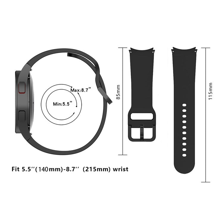 KALEBOL For Samsung Galaxy Watch FE 40mm / Watch4 / Watch 5 / Watch6 Silicone Watch Bands Waterproof Soft Strap - Starlight