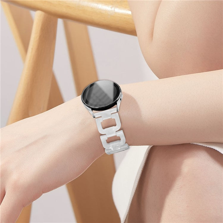 For Huawei Watch 2 / GT 2 42mm / GT 3 42mm D-Shape Strap Resin Smart Watch Band - Pearl White