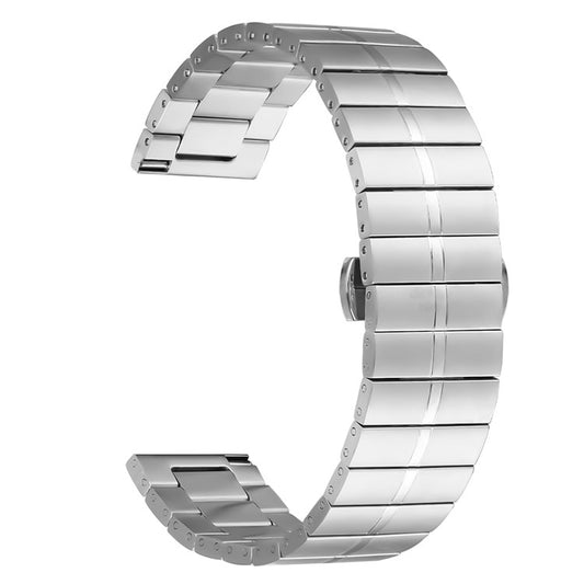Metal Strap for Garmin Forerunner 255 Music Stainless Steel Watch Band with Butterfly Buckle - Silver