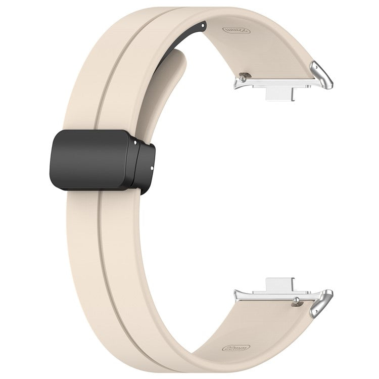 For Xiaomi Redmi Watch 4 / Smart Band 9 Pro / 8 Pro Silicone Strap Replacement Wrist Band with Folding Buckle - Starlight