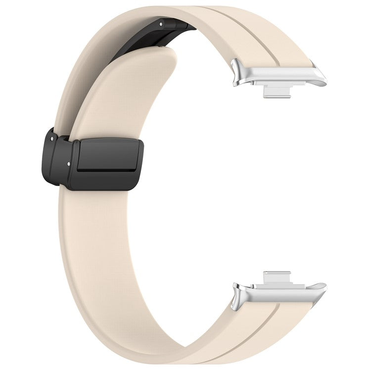 For Xiaomi Redmi Watch 4 / Smart Band 9 Pro / 8 Pro Silicone Strap Replacement Wrist Band with Folding Buckle - Starlight