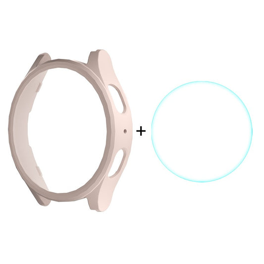 ENKAY HAT PRINCE For Samsung Galaxy Watch7 44mm Case PC Watch Cover with 0.2mm 9H Screen Film - Pink