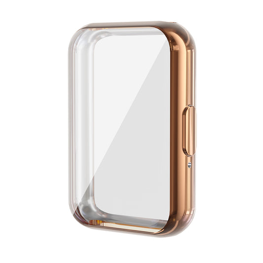 For Samsung Galaxy Fit3 ENKAY Hat-Prince TPU Watch Case Electroplating Watch Cover with Screen Protector - Rose Gold