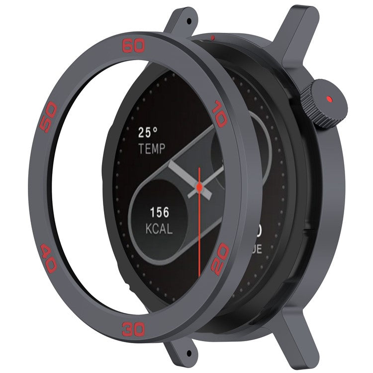 For Nothing CMF Watch Pro 2 Watch Bezel with Screen Film Watch Frame Metal Ring Cover - Grey / Red