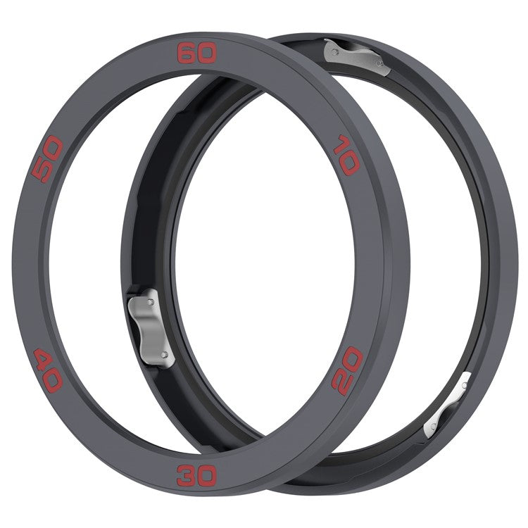 For Nothing CMF Watch Pro 2 Watch Bezel with Screen Film Watch Frame Metal Ring Cover - Grey / Red