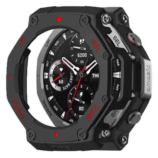 For Huami Amazfit T-Rex 3 Watch Case Drop-Proof Hard PC Protective Cover - Black / Red
