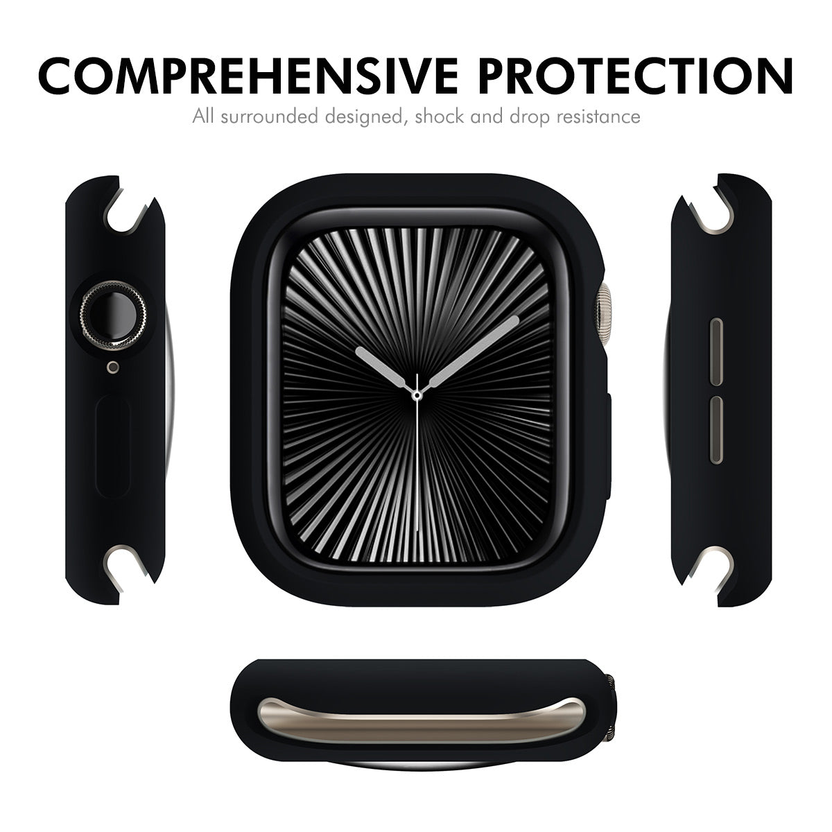 For Apple Watch Series 10 46mm ENKAY HAT PRINCE 2 in 1 Candy Color TPU Watch Case with Full Coverage PMMA Soft Film - Purple