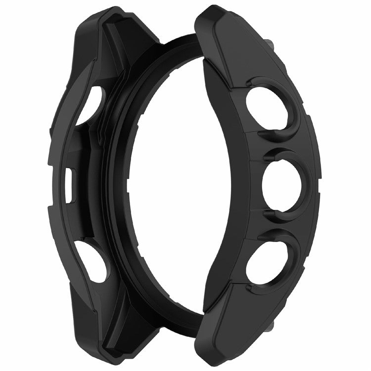 For Garmin Enduro 3 TPU Watch Case Anti-Scratch Hollow Watch Frame Cover - Black