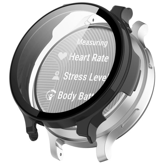 For Garmin Lily 2 Active Watch Case Protective Hard PC Cover with Tempered Glass Film - Black