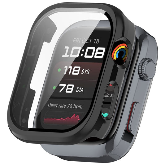 For Huawei Watch D2 Case Hard PC All Around Watch Cover with Tempered Glass Film - Black