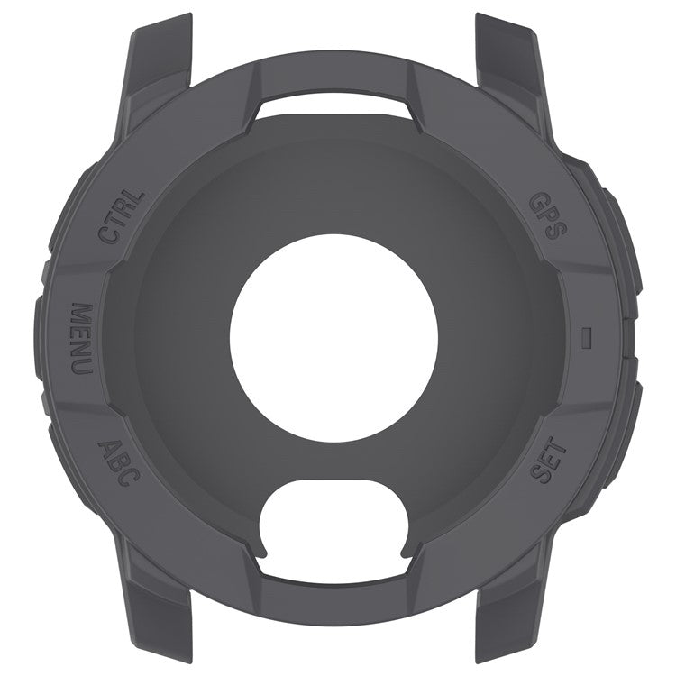 For Garmin Instinct 3 AMOLED 45mm / Instinct 3 Solar 45mm Watch Case Silicone Shockproof Bumper Frame - Grey