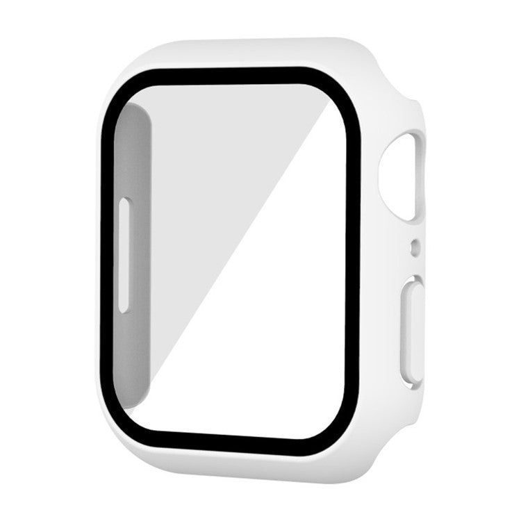WANLONFENG For Apple Watch Series 9  /  8  /  7 45mm 2-in-1 Hard PC Frame Waterproof Case with Tempered Glass - White