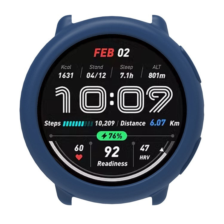 For Huami Amazfit Active 2 Anti Scratch Protective Case Silicone Watch Cover - Dark Blue