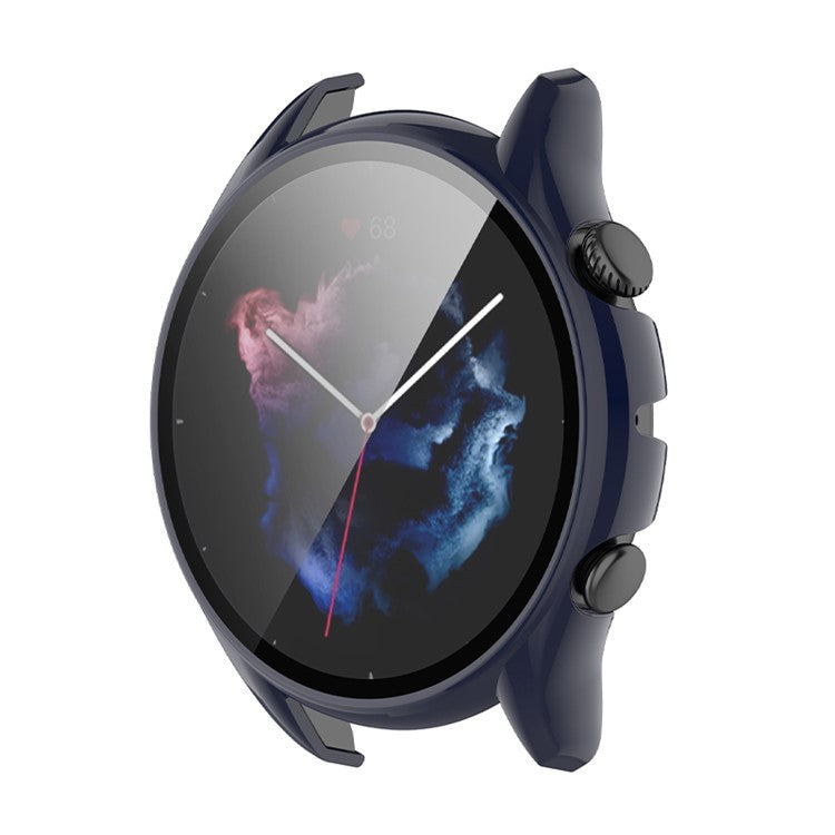 All Around Hard PC Protective Case with Tempered Glass Screen Protector for Huami Amazfit GTR 3 / GTR 3 Pro - Midnight Blue