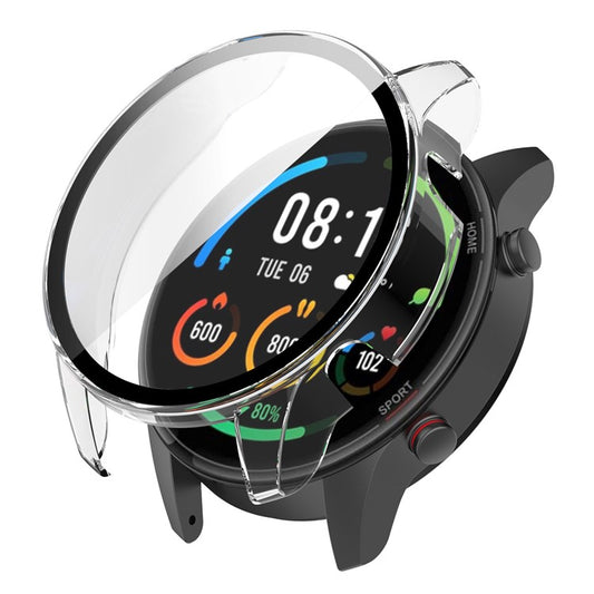 2 in 1 Smart Watch Hard PC Frame + Tempered Glass Screen Protector Watch Case for Xiaomi Mi Watch Color Sport - Transparent