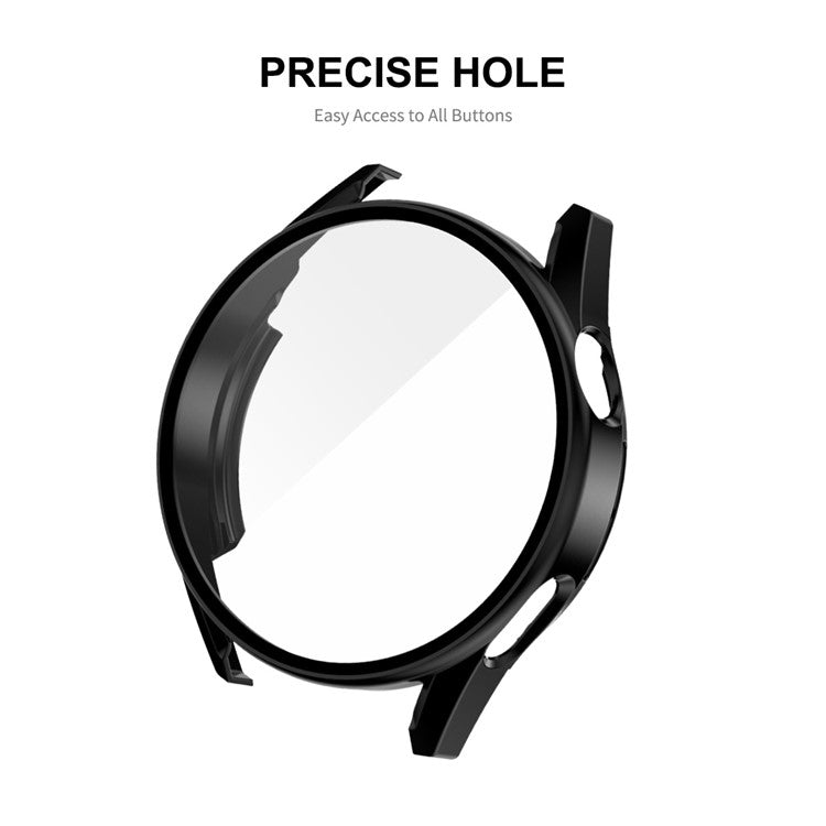 ENKAY HAT PRINCE for Huawei Watch GT 3 46mm 9H Tempered Glass Screen Protector Matte Rubberized Hard PC Watch Case - Dark Blue