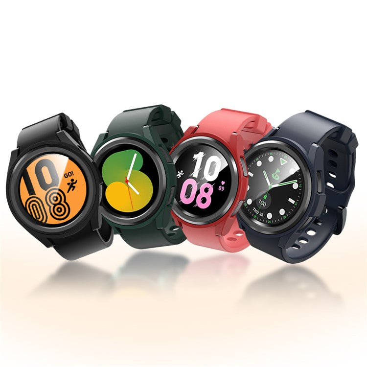 For Samsung Galaxy Watch6 44mm Anti-collision Matte Watch Case PC Hollow Protective Frame - Silver