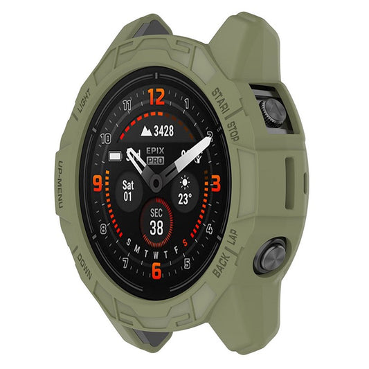 ENKAY HAT PRINCE For Garmin Fenix 7 / 7 Pro / epix Pro 47mm Anti-Drop Hollow Cover Sports Watch TPU Case Cover - Green