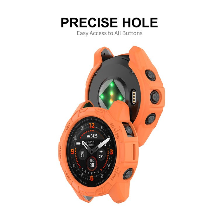 ENKAY HAT PRINCE For Garmin Fenix 7 / 7 Pro / epix Pro 47mm Anti-Drop Hollow Cover Sports Watch TPU Case Cover - Green