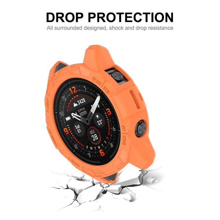 ENKAY HAT PRINCE For Garmin Fenix 7 / 7 Pro / epix Pro 47mm Anti-Drop Hollow Cover Sports Watch TPU Case Cover - Green