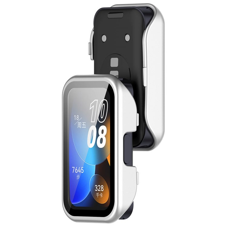 For Huawei Band 10 / Band 10 NFC / Band 9 / Band 9 NFC / Band 8 / Band 8 NFC Hard PC Watch Cover with Tempered Glass - Silver