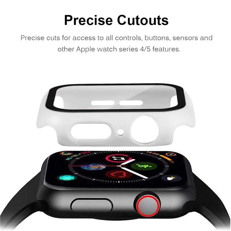 2-in-1 Frame PC + Tempered Glass Protector Watch Case for Apple Watch Series 3/2/1 42mm - White