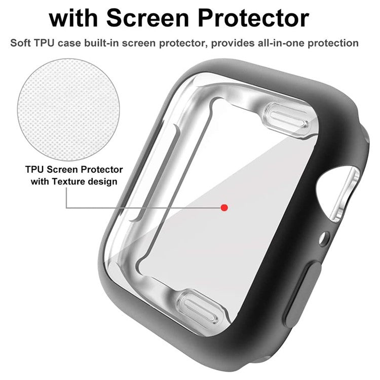 For Apple Watch Ultra 2 49mm / Ultra 49m TPU Case with Screen Protector All Around Electroplated Watch Cover - Rose Gold