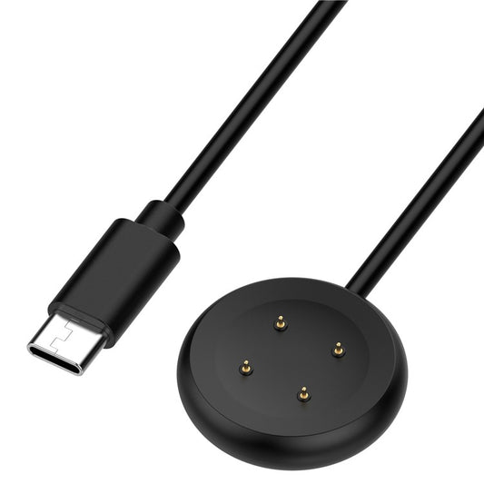 For Fitbit Ace LTE / Google Pixel Watch 2 Type-C Cable Charging Dock Magnetic Watch Charger - Black