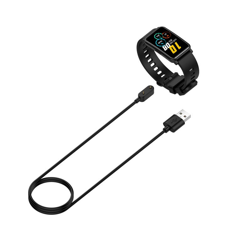 100cm Magnetic Charging Cable Smart Watch USB Charger Dock for Honor Band 8 / Band 6 / Band 7 / Watch Fit (with Overcharge Protection Chip)- Black