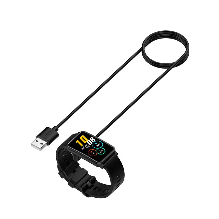 100cm Magnetic Charging Cable Smart Watch USB Charger Dock for Honor Band 8 / Band 6 / Band 7 / Watch Fit (with Overcharge Protection Chip)- Black