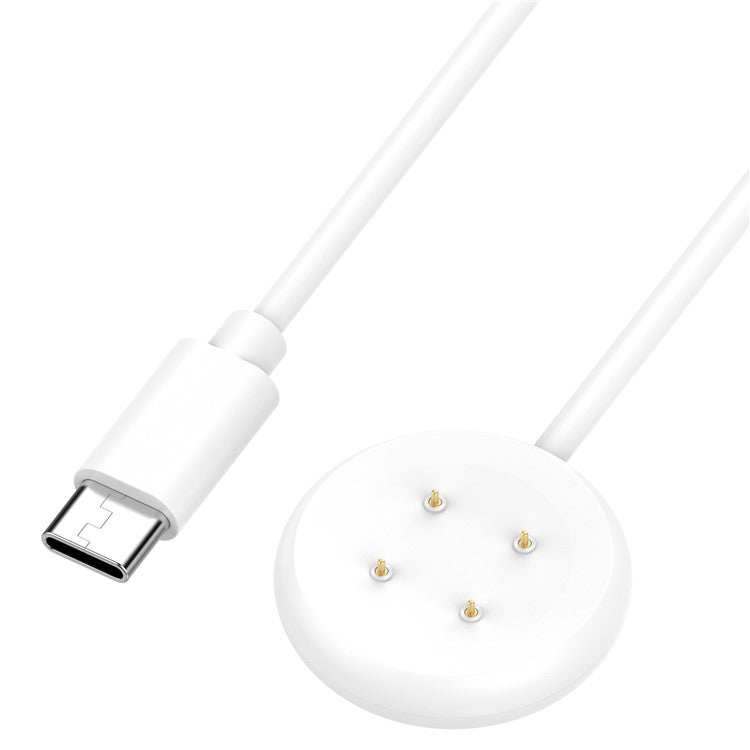 100cm Charging Dock for Google Pixel Watch 3 45mm / 41mm / Watch 2 / Fitbit Ace LTE Charger Magnetic Charging Cable - White / Type-C Interface