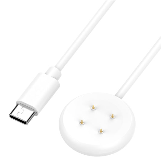 100cm Charging Dock for Google Pixel Watch 3 45mm / 41mm / Watch 2 / Fitbit Ace LTE Charger Magnetic Charging Cable - White / Type-C Interface