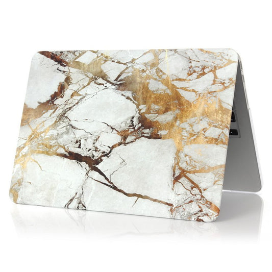 Marble Pattern Hard Plastic Cover for Apple MacBook 12-inch - Gold Color / Grey