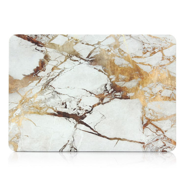 Marble Pattern Hard Plastic Cover for Apple MacBook 12-inch - Gold Color / Grey