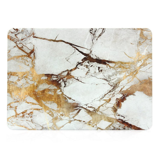 Marble Pattern Hard Snap-on Cover for Macbook Air 13.3 Inch Heat-Dissipated - Gold Color / Grey