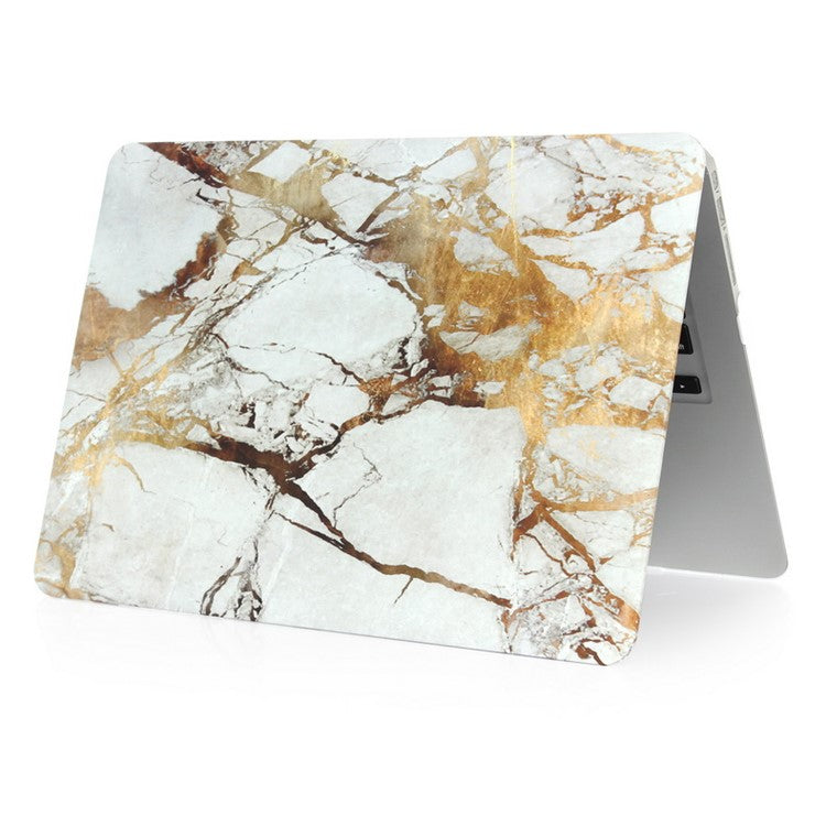Marble Pattern Hard Snap-on Cover for Macbook Air 13.3 Inch Heat-Dissipated - Gold Color / Grey