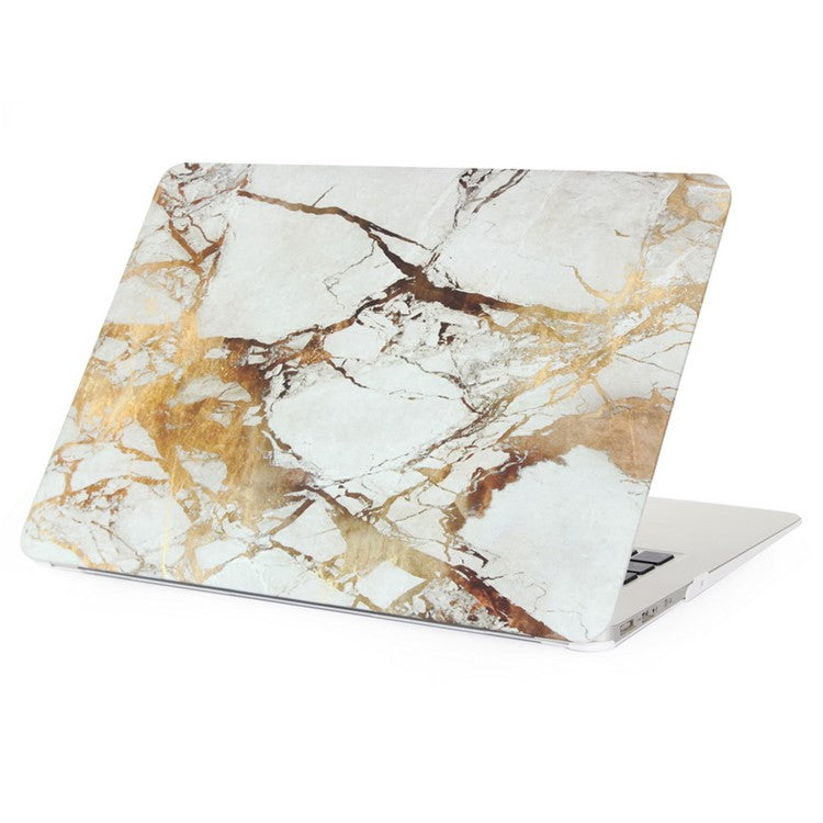 Marble Pattern Hard Snap-on Cover for Macbook Air 13.3 Inch Heat-Dissipated - Gold Color / Grey