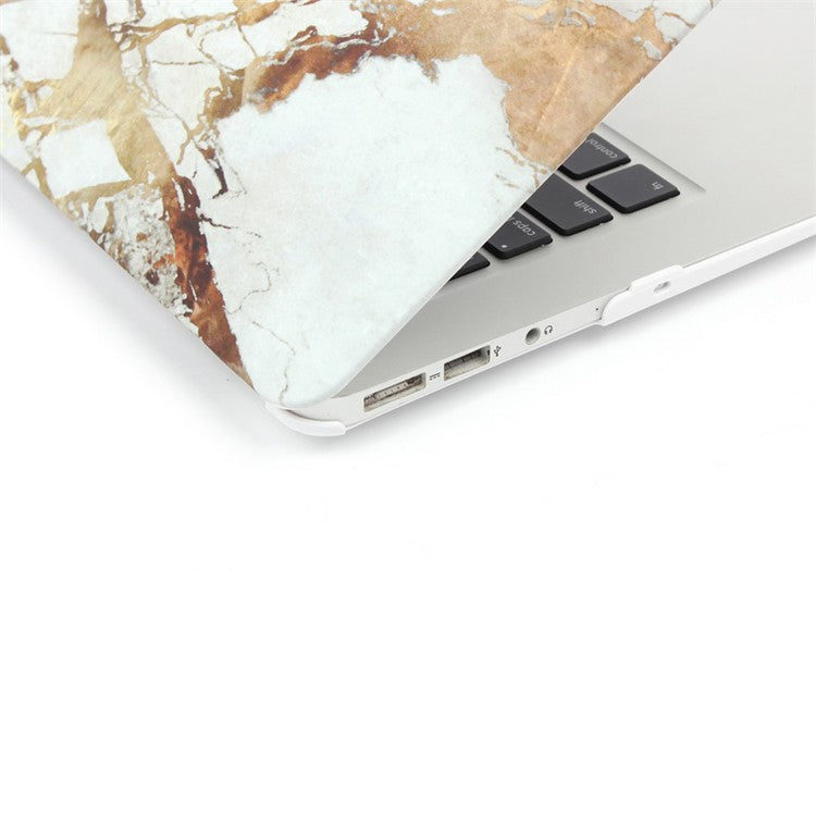 Marble Pattern Hard Snap-on Cover for Macbook Air 13.3 Inch Heat-Dissipated - Gold Color / Grey