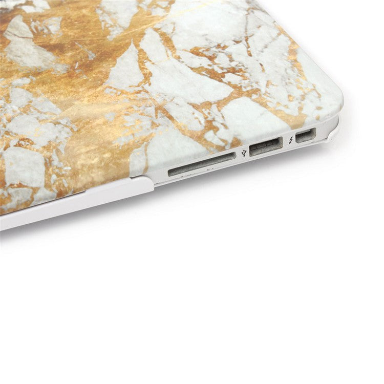 Marble Pattern Hard Snap-on Cover for Macbook Air 13.3 Inch Heat-Dissipated - Gold Color / Grey