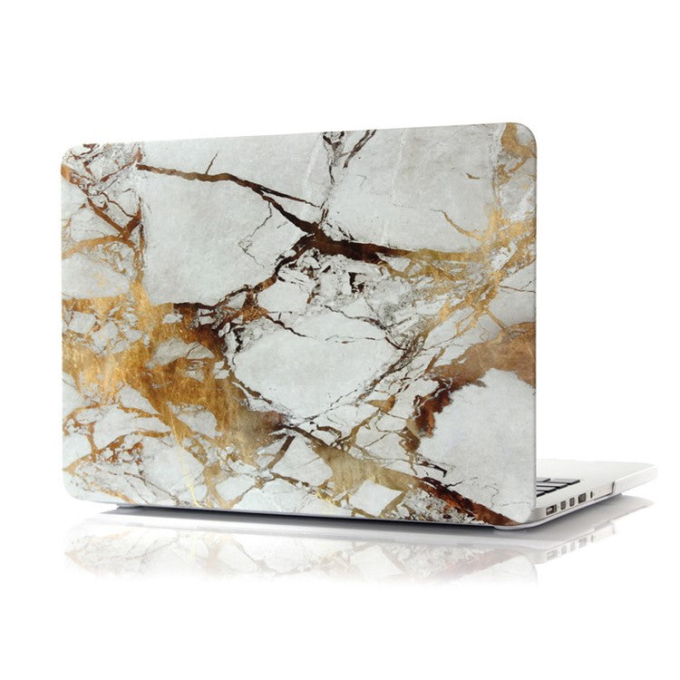 Marble Pattern Plastic Cover for Macbook Pro 13.3 with Retina Display - Gold Color / Grey