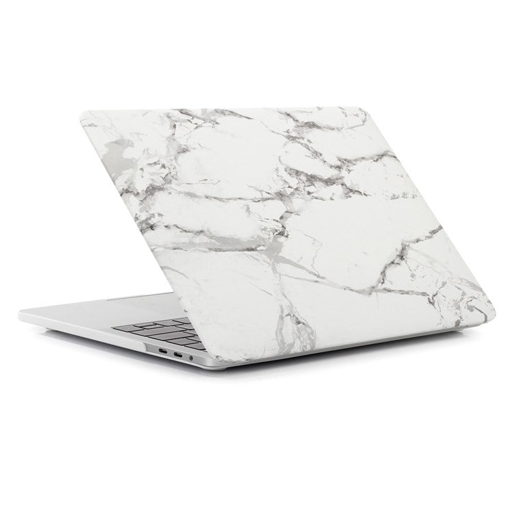 Patterned Hard Protective Case for MacBook Pro 13 inch 2016 A1706/A1708/A1989/A2159/A2251/A2289/A2338 - Marble Grain / Dark Grey