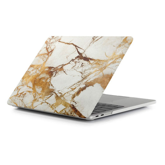 Patterned Hard Protective Case for MacBook Pro 13 inch 2016 A1706/A1708/A1989/A2159/A2251/A2289/A2338 - Marble Texture / Gold