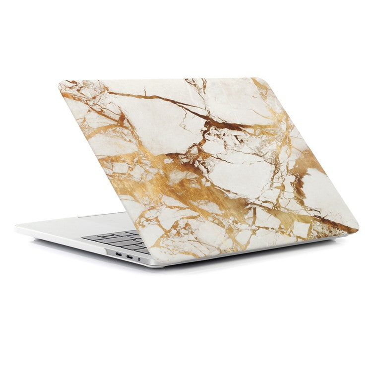 Patterned Hard Protective Case for MacBook Pro 13 inch 2016 A1706/A1708/A1989/A2159/A2251/A2289/A2338 - Marble Texture / Gold